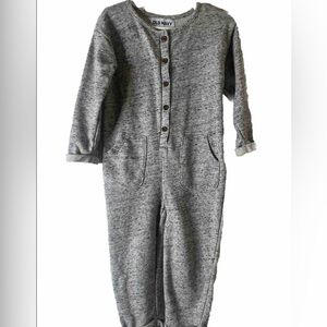Old Navy Kids, toddler girls grey button Down jumpsuit, size 3T.‎